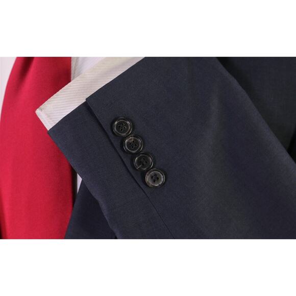 Hugo Boss The Jam/Sharp Solid Navy Blue Super 130's Wool 2-Btn Suit 40L - Picture 6 of 11